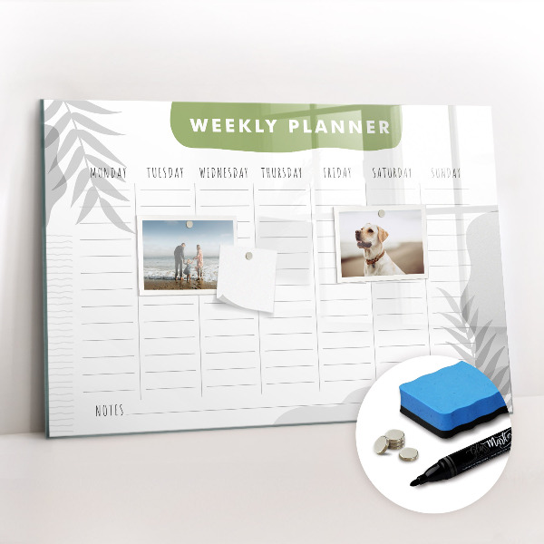 Magnetic board for drawing Weekly plan