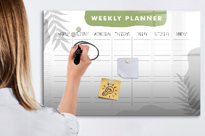 Magnetic board for drawing Weekly Planner