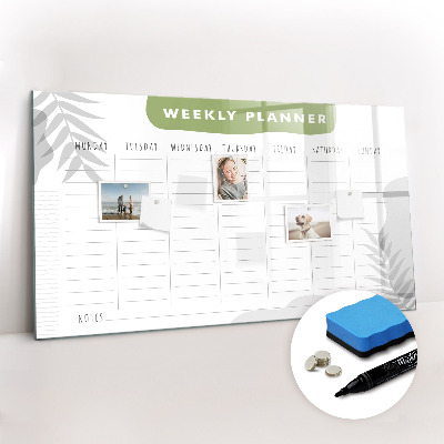Magnetic board for drawing Weekly plan