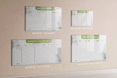 Magnetic writing board Weekly plan