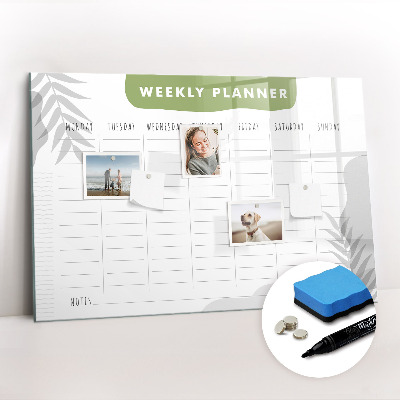 Magnetic board for drawing Weekly Planner