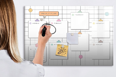 Magnetic board for drawing Weekly plan