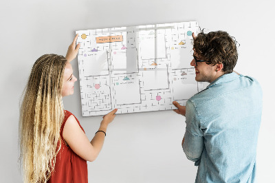 Magnetic board for drawing Weekly plan