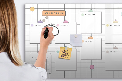 Magnetic board for drawing Weekly plan