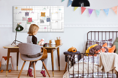 Magnetic writing board Weekly plan