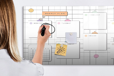 Magnetic writing board Weekly plan