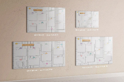 Magnetic board for drawing Weekly plan