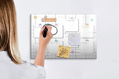Magnetic board for drawing Weekly plan