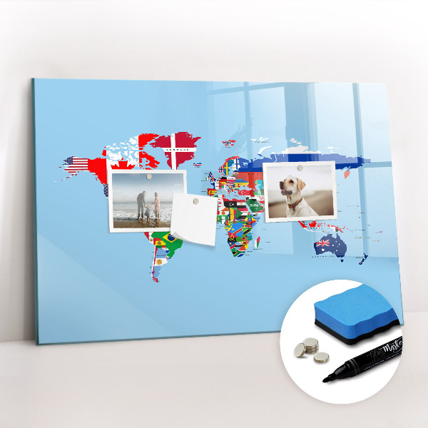 Magnetic writing board Flag Map