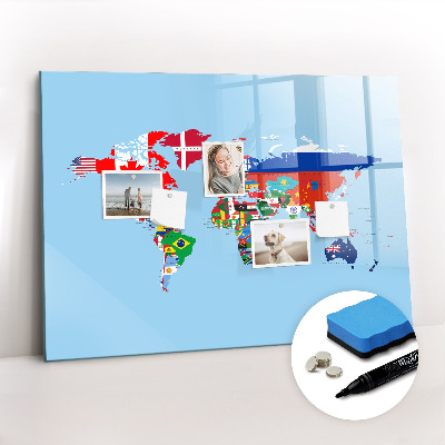 Magnetic writing board Flag Map