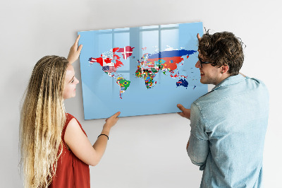 Magnetic writing board Flag Map