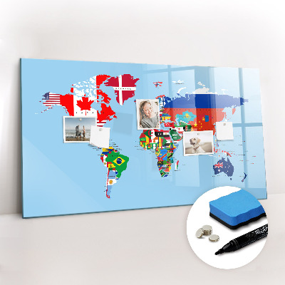 Magnetic writing board Flag Map