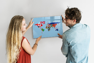Magnetic writing board Flag Map
