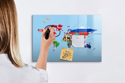 Magnetic writing board Flag Map