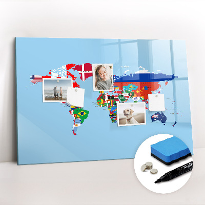Magnetic writing board Flag Map