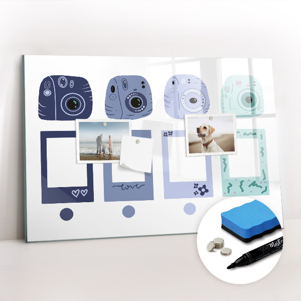 Magnetic erase board Polaroid frames