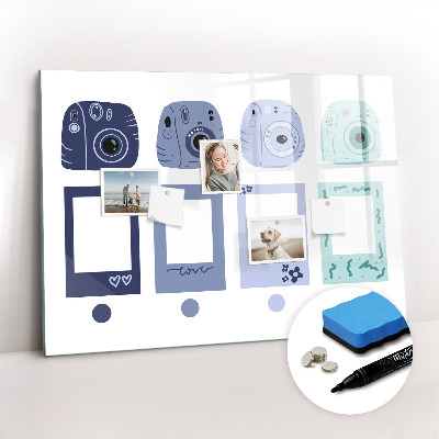 Magnetic erase board Polaroid frames