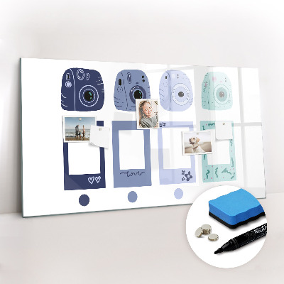 Magnetic erase board Polaroid frames