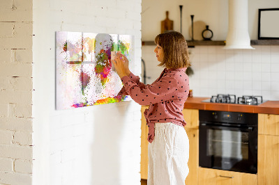 Magnetic erase board Watercolor world map