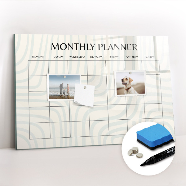 Magnetic erase board Monthly planner