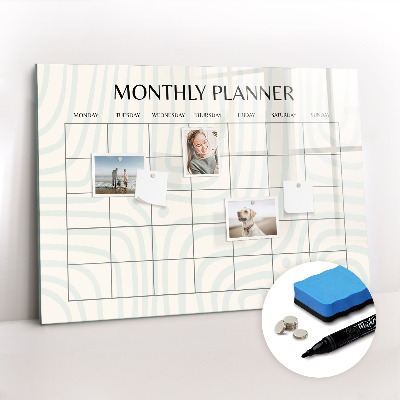 Magnetic erase board Monthly planner