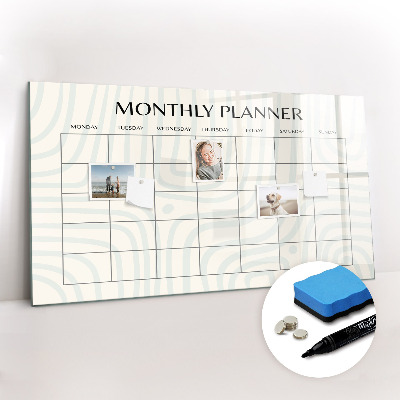 Magnetic erase board Monthly planner
