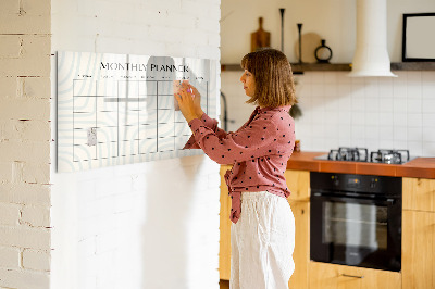 Magnetic board for drawing Monthly Planner