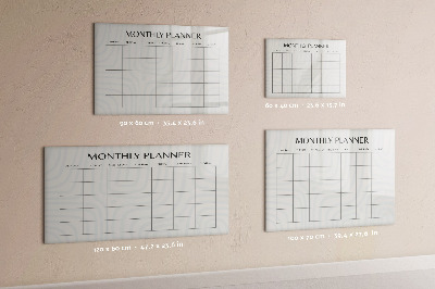 Magnetic board for drawing Monthly Planner