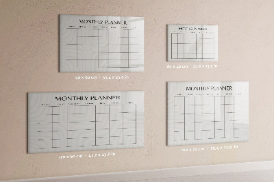 Magnetic erase board Monthly planner