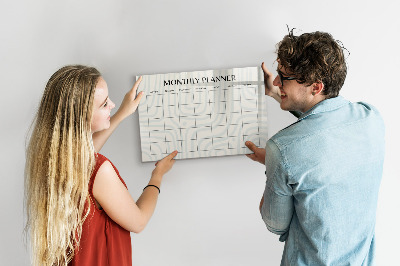 Magnetic board for drawing Monthly Planner