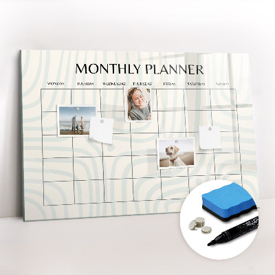 Magnetic erase board Monthly planner