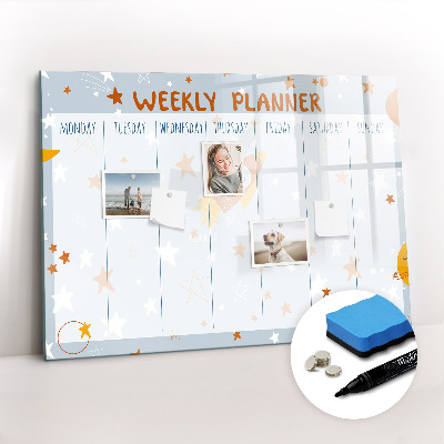 Magnetic erase board Weekly planner