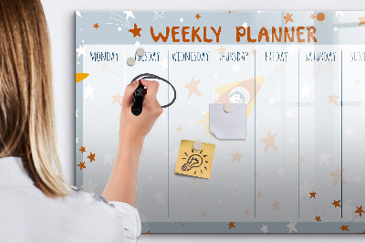 Magnetic board with marker Weekly planner