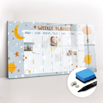 Magnetic erase board Weekly planner