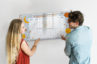 Magnetic board with marker Weekly planner