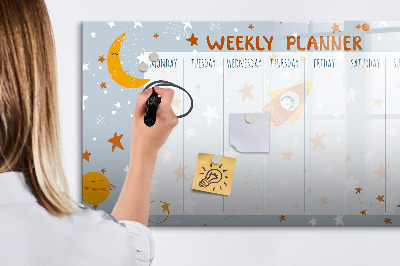 Magnetic board with marker Weekly planner