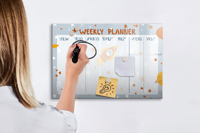 Magnetic erase board Weekly planner