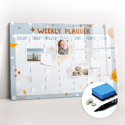 Magnetic erase board Weekly planner