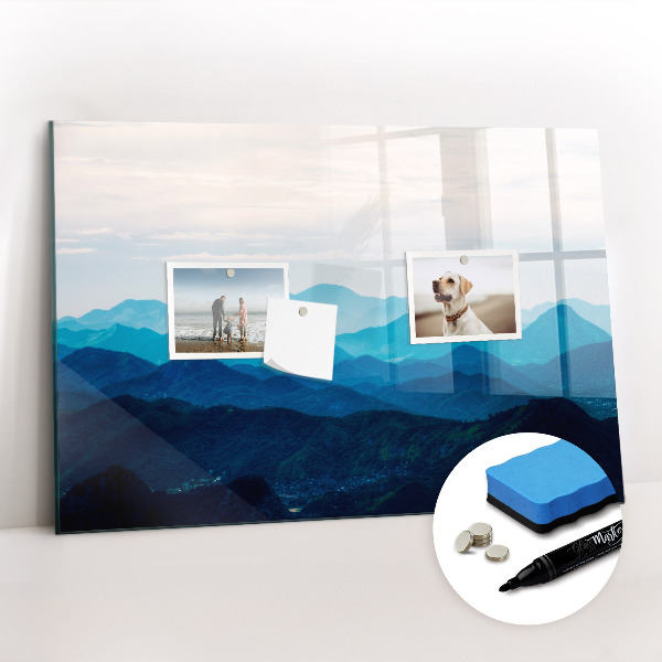 Magnetic erase board Watercolor mountains