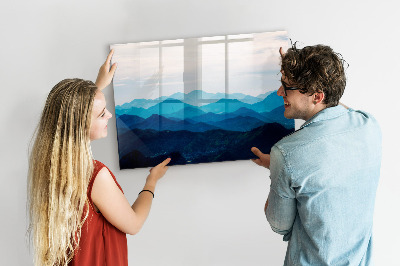 Magnetic erase board Watercolor mountains