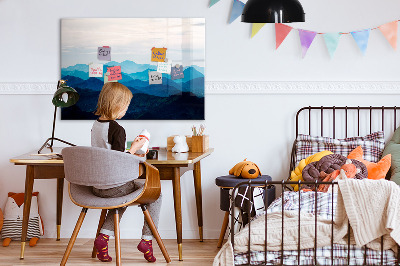 Magnetic erase board Watercolor mountains
