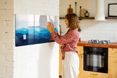 Magnetic erase board Watercolor mountains