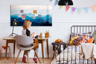 Magnetic erase board Watercolor mountains