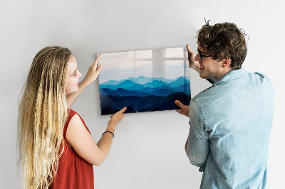 Magnetic erase board Watercolor mountains