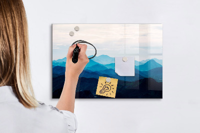Magnetic erase board Watercolor mountains