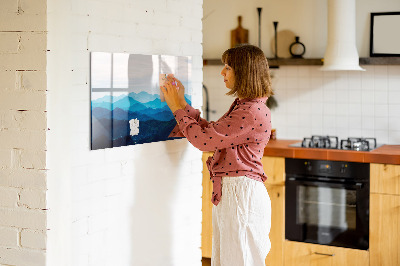 Magnetic erase board Watercolor mountains