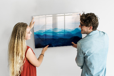 Magnetic erase board Watercolor mountains