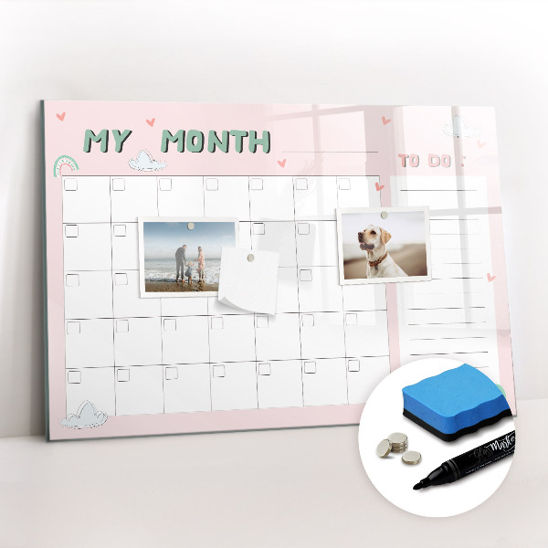 Magnetic writing board Monthly planner for kids