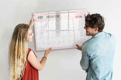 Magnetic writing board Monthly planner for kids