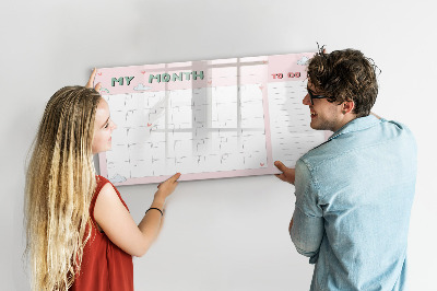 Magnetic writing board Monthly planner for kids